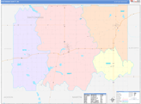 Watonwan County Wall Map Color Cast Style