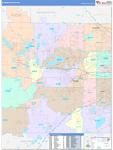 Waukesha County Wall Map Color Cast Style
