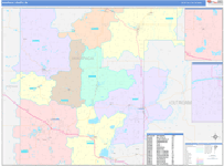 Waupaca Wall Map Color Cast Style