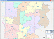 Waupaca County Wall Map Color Cast Style