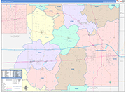 Wayne Wall Map Color Cast Style