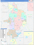 Wayne County Wall Map Color Cast Style