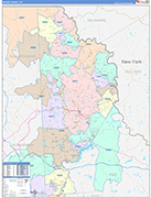 Wayne Wall Map Color Cast Style