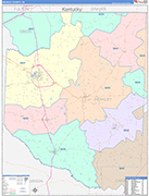 Weakley County Wall Map Color Cast Style