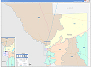 Webb County Wall Map Color Cast Style