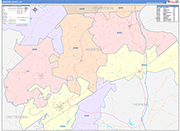 Webster County Wall Map Color Cast Style