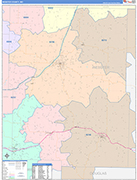 Webster County Wall Map Color Cast Style