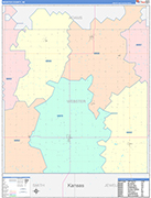 Webster County Wall Map Color Cast Style