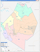 Webster County Wall Map Color Cast Style