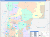 Weld County Wall Map Color Cast Style