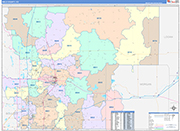 Weld County Wall Map Color Cast Style