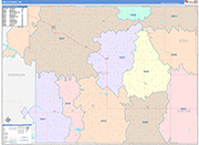 Wells Wall Map Color Cast Style