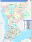 Westchester County Wall Map Color Cast Style