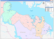 Westmoreland County Wall Map Color Cast Style
