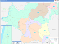 Wetzel County Wall Map Color Cast Style