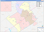 Wharton County Wall Map Color Cast Style