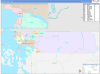 Whatcom Wall Map Color Cast Style