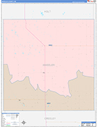 Wheeler County Wall Map Color Cast Style