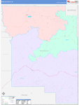Wheeler County Wall Map Color Cast Style