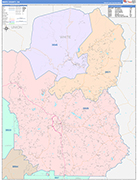 White County Wall Map Color Cast Style