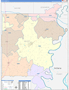 White County Wall Map Color Cast Style