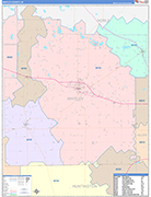 Whitley Wall Map Color Cast Style