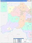 Whitman County Wall Map Color Cast Style