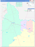 Wilbarger County Wall Map Color Cast Style