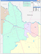 Wilbarger County Wall Map Color Cast Style