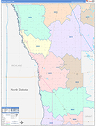 Wilkin County Wall Map Color Cast Style