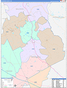 Wilkinson County Wall Map Color Cast Style