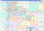 Will County Wall Map Color Cast Style