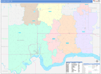 Williams County Wall Map Color Cast Style