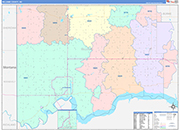 Williams Wall Map Color Cast Style
