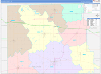 Williams County Wall Map Color Cast Style