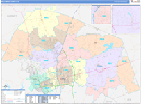 Williamson County Wall Map Color Cast Style