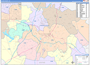 Wilson County Wall Map Color Cast Style