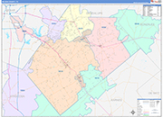Wilson County Wall Map Color Cast Style