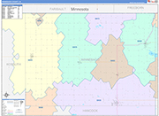Winnebago County Wall Map Color Cast Style