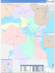 Winnebago County Wall Map Color Cast Style