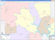 Winston County Wall Map Color Cast Style