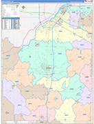 Wood County Wall Map Color Cast Style