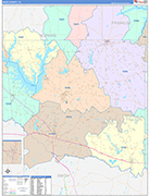 Wood County Wall Map Color Cast Style