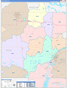 Wood County Wall Map Color Cast Style