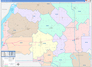 Woodford County Wall Map Color Cast Style