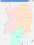 Woodruff County Wall Map Color Cast Style