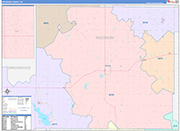 Woodson County Wall Map Color Cast Style