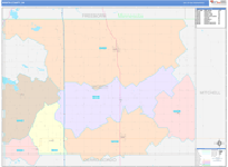 Worth County Wall Map Color Cast Style