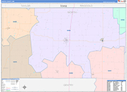 Worth County Wall Map Color Cast Style