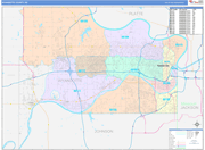 Wyandotte County Wall Map Color Cast Style